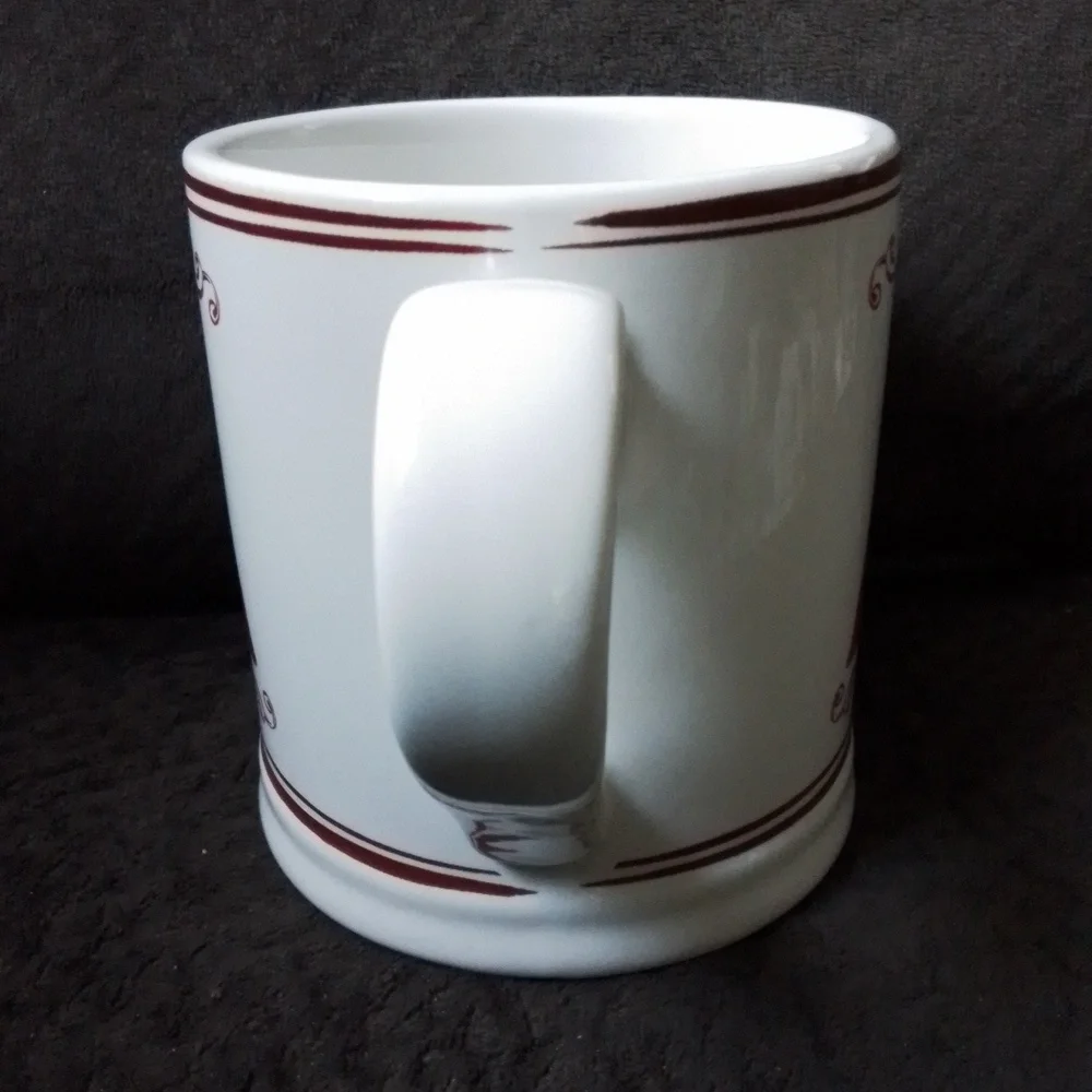 Sur La Table Monogram Letter A Red and White Stoneware Coffee Tea Mug Cup